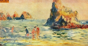 Felsenklippen bei Guernsey nach Renoir
